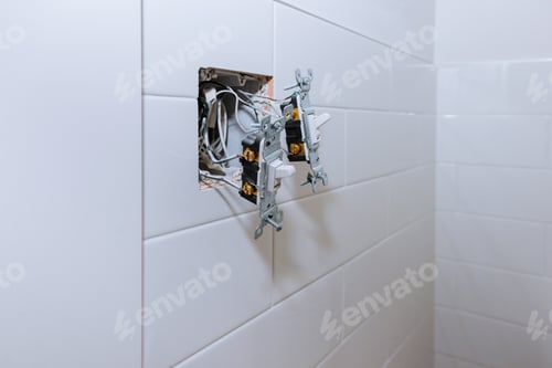 Preview: Installation process of electrical switch sockets in the bathroom