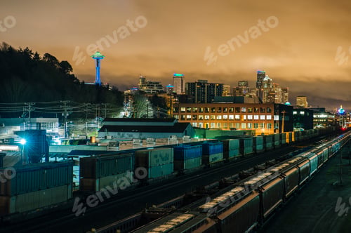 Preview: Containers near port, Seattle, Washington, USA