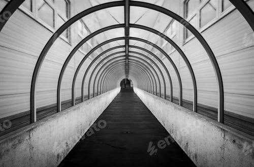 Preview: Grayscale shot of a tunnel