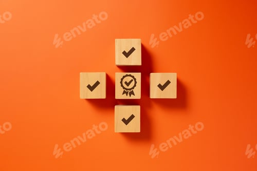 Preview: Certificate guarantee icon for certification and standardization