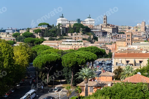 Preview: 10.10.2019 Rome, Italy. Aerial view of the city center from the observation deck.