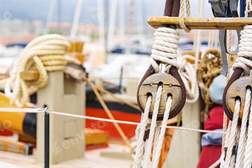 Preview: Details of fishing boat docked at harbor. Leisure activity, sport and recreation, traditional craft