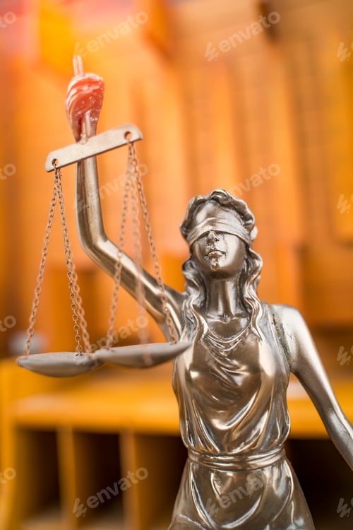 Preview: Law Theme,Lady Justice Statue On Wooden Background