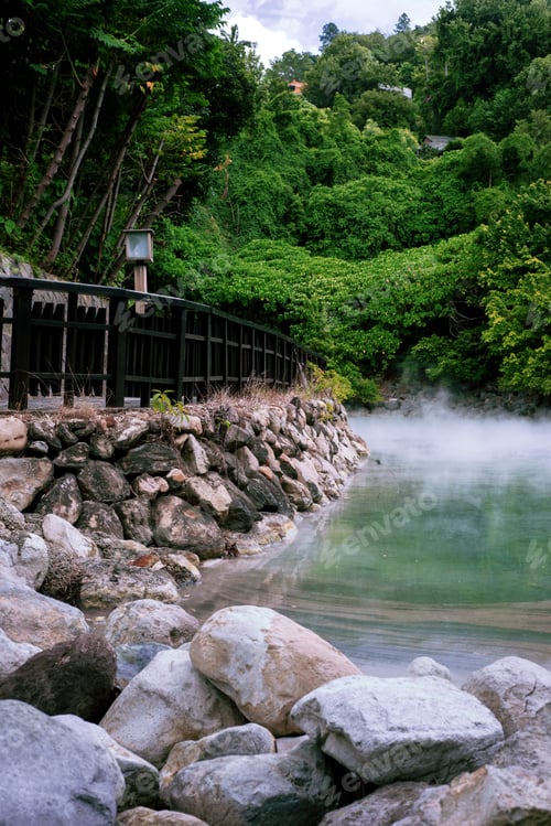 Preview: Beautiful shot of a hot spring in Beitou Thermal Valley, Taipei, Taiwan
