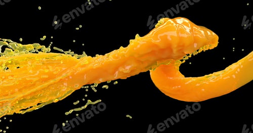 Preview: Orange juice on black background