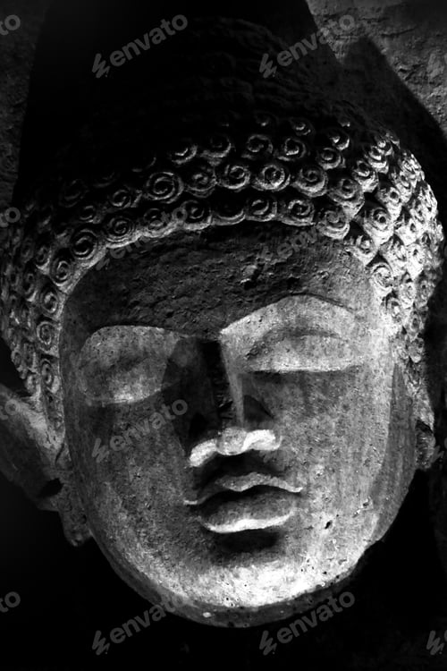 Preview: Ajanta Cave with Buddha statue inside in Maharashtra, India