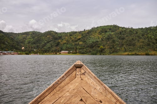 Preview: Tropical landscape with woods and lake in east african country