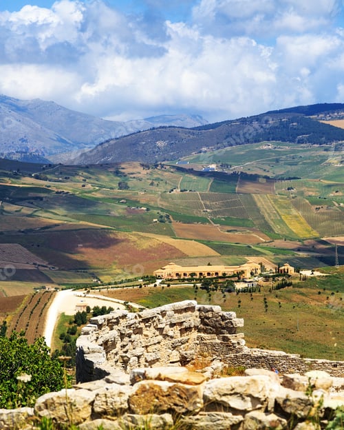 Preview: View From Segesta Overlooking Rolling Hills in Valley