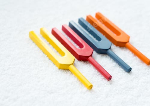 Preview: Set for sound healing - colorful tuning forks