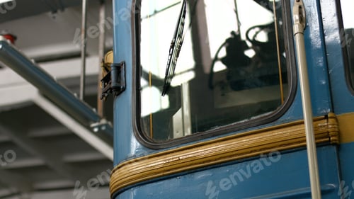 Preview: Retro railway carriage close up.