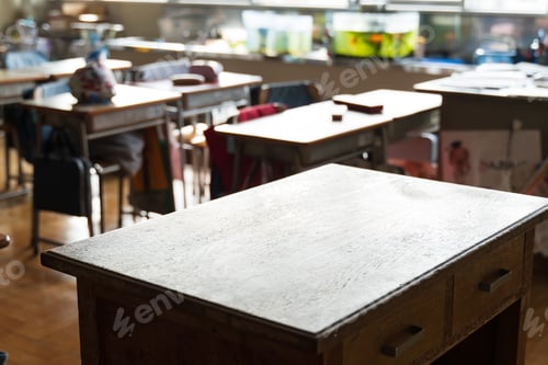 Preview: Japanese elementary school teachers and students' desks