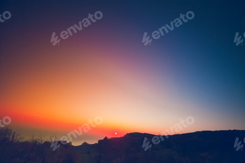 Preview: Majestic sunset in the mountains landscape