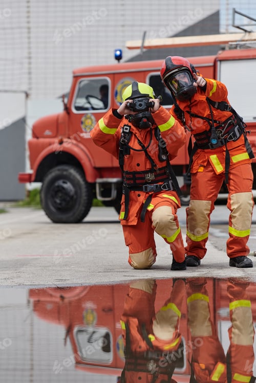 Preview: Firefighter Team Learning Thermal Camera Usage During Training Session