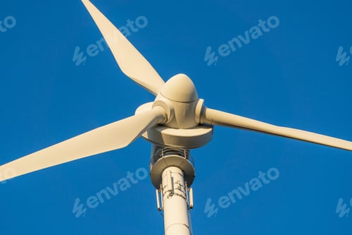 Preview: Close-up of a Wind Turbine against blue sky