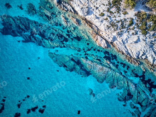 Preview: Beautiful rocky coastline aerial view