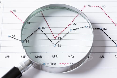 Preview: Magnifing Glass And Documents With Analytics Data Lying On Table