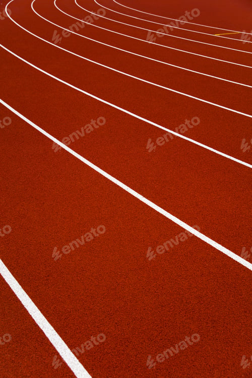 Preview: Red stadium running tracks closeup