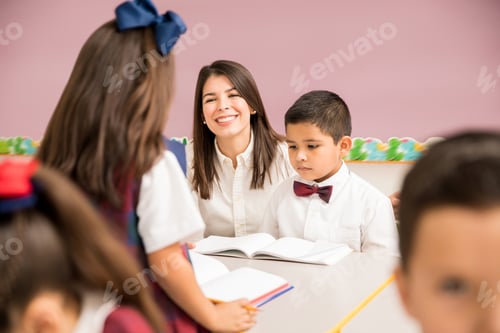 Preview: Cute woman enjoying her teaching job