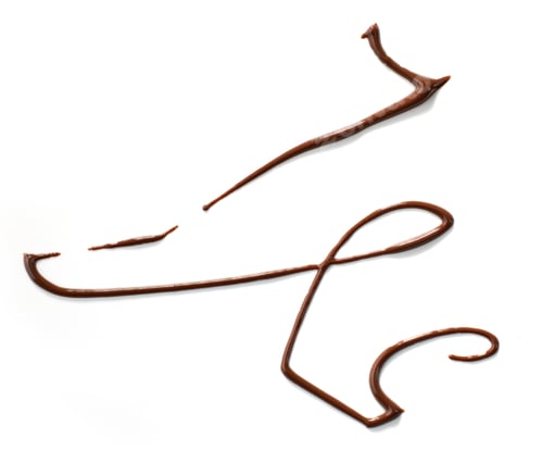 Preview: melted chocolate on white background