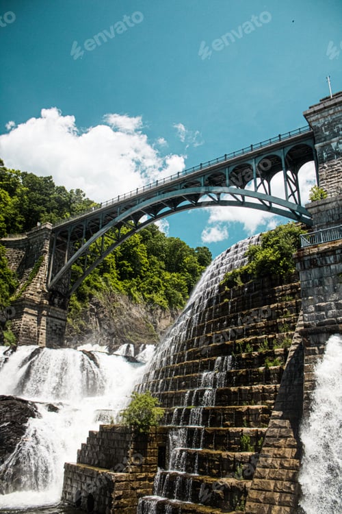 Preview: Vertical shot of Croton Gorge Dam. Cortlandt, New York, United States.