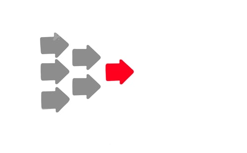 Preview: Group of paper stickers in the form of pink arrows on a white background