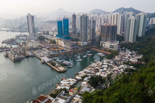 Preview: Lei Yue Mun, Hong Kong 22 May 2019: Top view of Hong Kong city