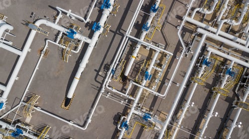 Preview: Aerial view natural gas pipeline, High pressure pipes gas plant pipelines, Industry natural gas.