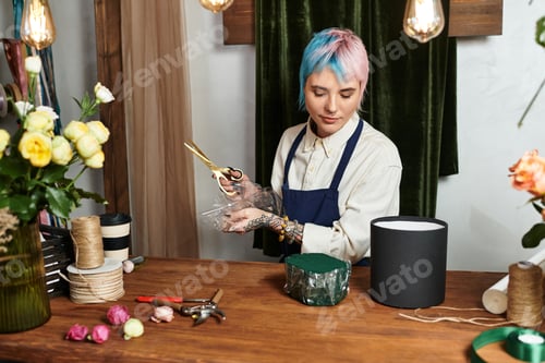 Preview: Creative florist crafting beautiful arrangements in her charming flower shop