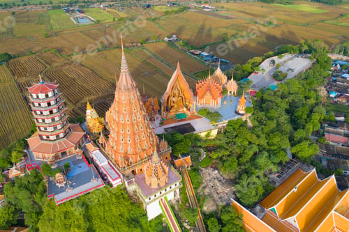 Preview: Temple in Thailand. Thai architecture building. Famous tourist attraction landmark.