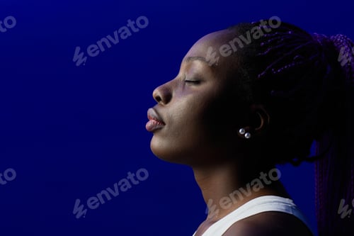 Preview: Minimal African American Profile on Purple