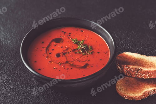 Preview: Bowl of spicy tomato soup