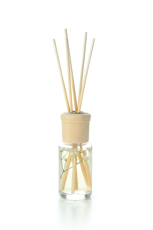 Preview: Diffuser bottle with sticks isolated on white background