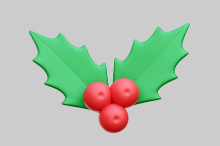 Preview: Festive Holly With Berries For Christmas Decoration