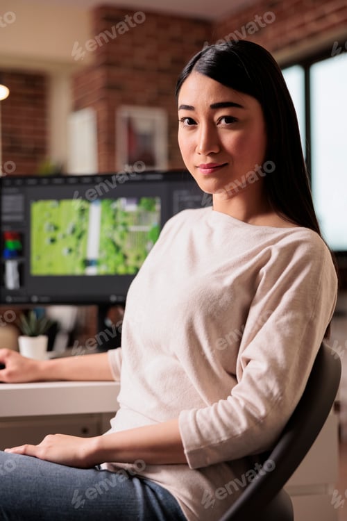 Preview: Portrait of film maker editing movie footage