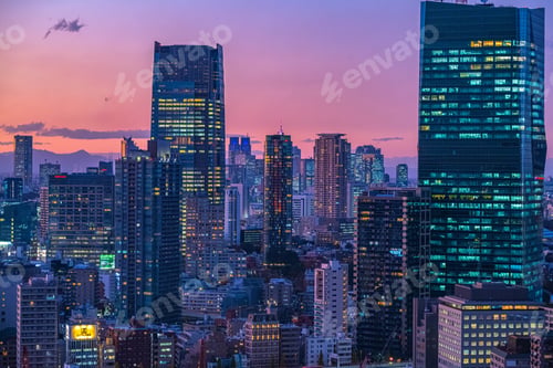 Preview: Aerial shot of the Tokyo cityscape at night