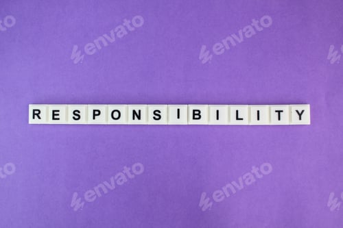 Preview: letters of the alphabet with the word responsibility