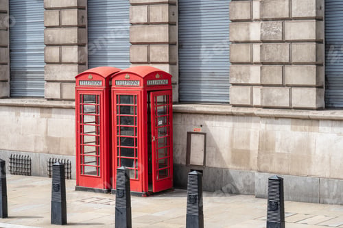 Preview: Red telephone box, a telephone kiosk for a public telephone