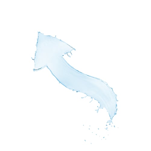 Preview: One arrow of water on white background