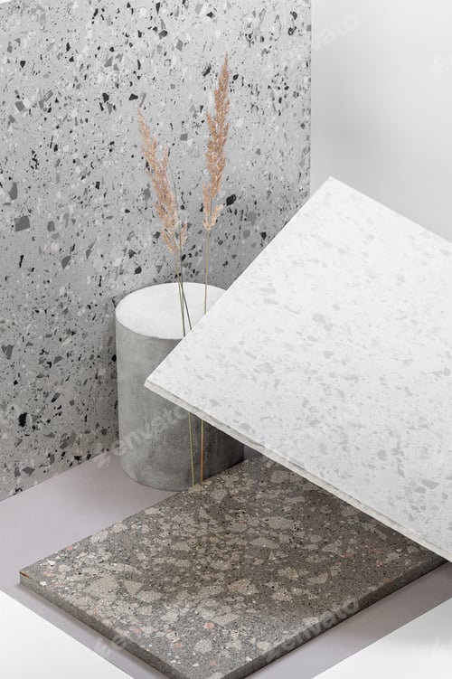 Preview: Creative composition of various building decoration materials.
