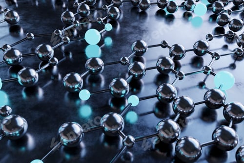 Preview: Abstract render of molecule, digital generated abstract background