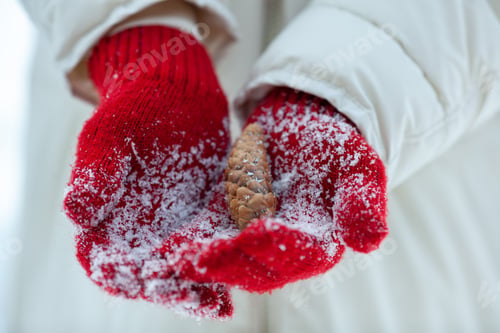 Preview: a lump in his hand with snow