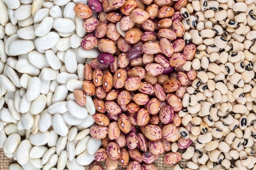 Preview: Mixture of dry beans isolated on white background