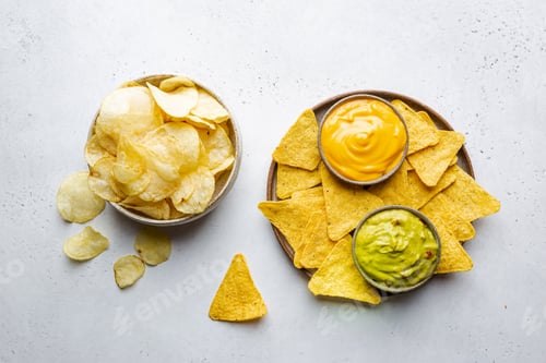 Preview: Nachos chips with sauces