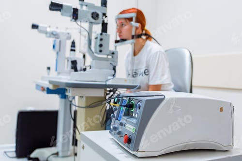 Preview: Teenage girl with red hair gets laser eye coagulation