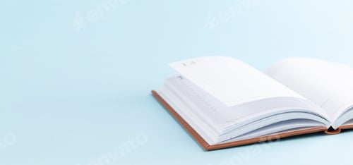 Preview: Notepad over blue background