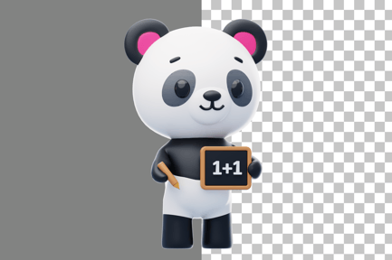 Preview: Panda Writing on the Blackboard 3D Illustration