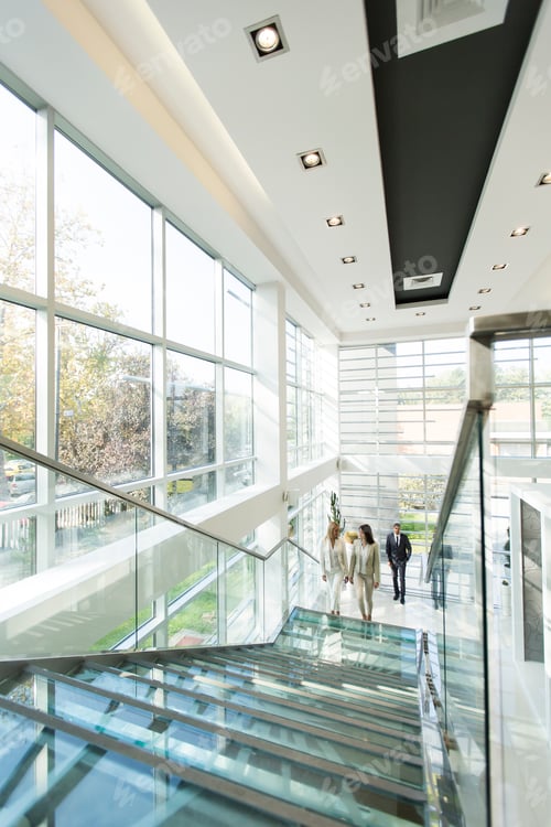Preview: Multiethnic people walking in the office