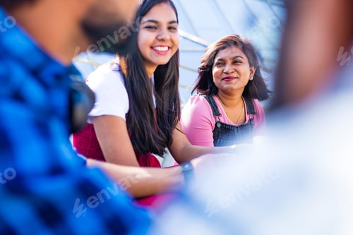 Preview: infian best friends spending time together outdoors in spring park