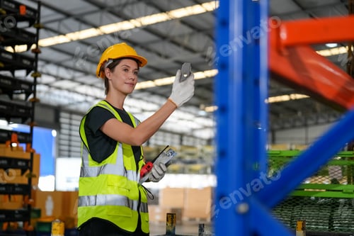 Preview: Young warehouse workers working together. Business distribution supply and logistic shipment.