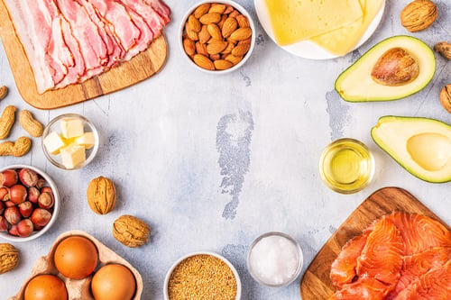 Preview: Keto, ketogenic diet, low carb, healthy food background.